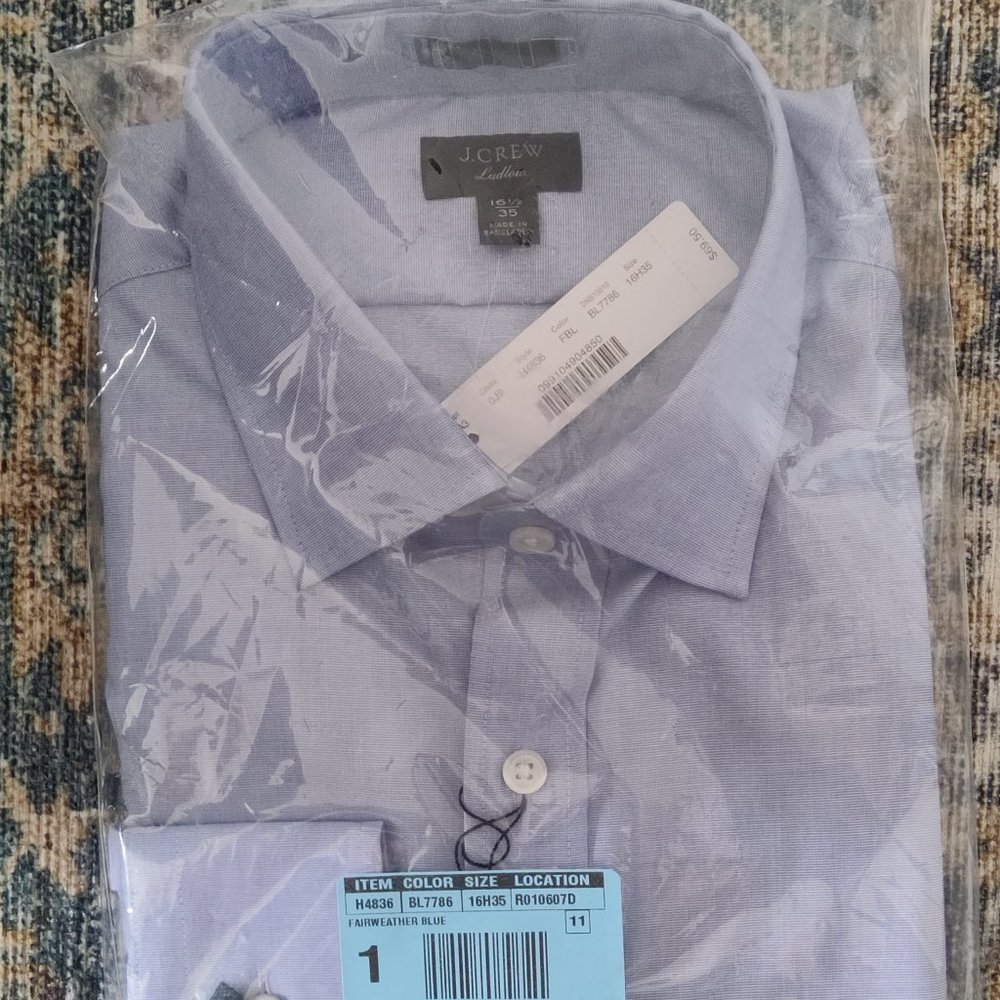 J. CREW - Men's - Ludlow Button-down - Slim Fit - Blue - 16.5x35
